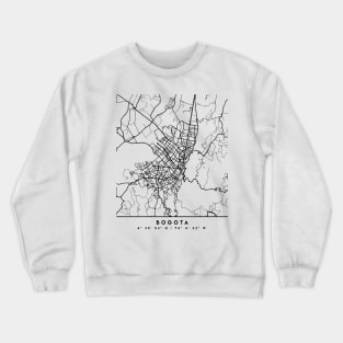 BOGOTA COLOMBIA BLACK CITY STREET MAP ART Crewneck Sweatshirt